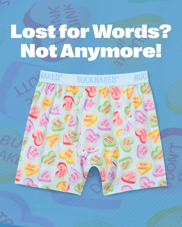 Candy heart patterned boxer briefs.