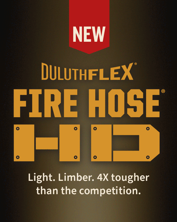 NEW! Fire Hose® HD: 5x tougher than classic canvas work pants. NEW! Fire Hose Sweat Management