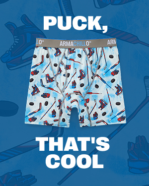 Hockey patterned boxer briefs.