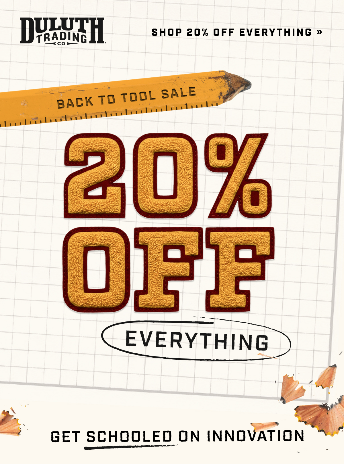 DULUTH TRADING CO - Back To Tool Sale - 20% OFF Everything - Get Schooled On Innovation