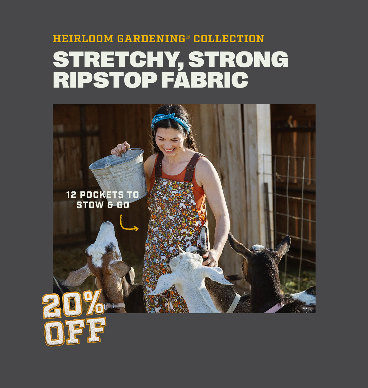 Heirloom Gardening Collection - Stretchy Ripstop Fabric - 20% Off