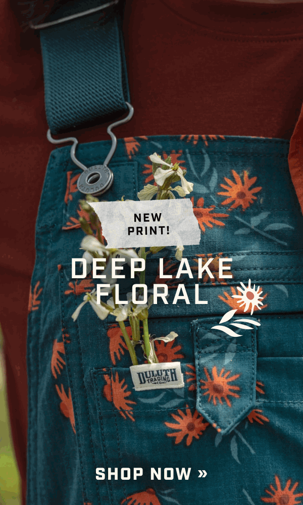 Deep Lake Floral patterned overalls
